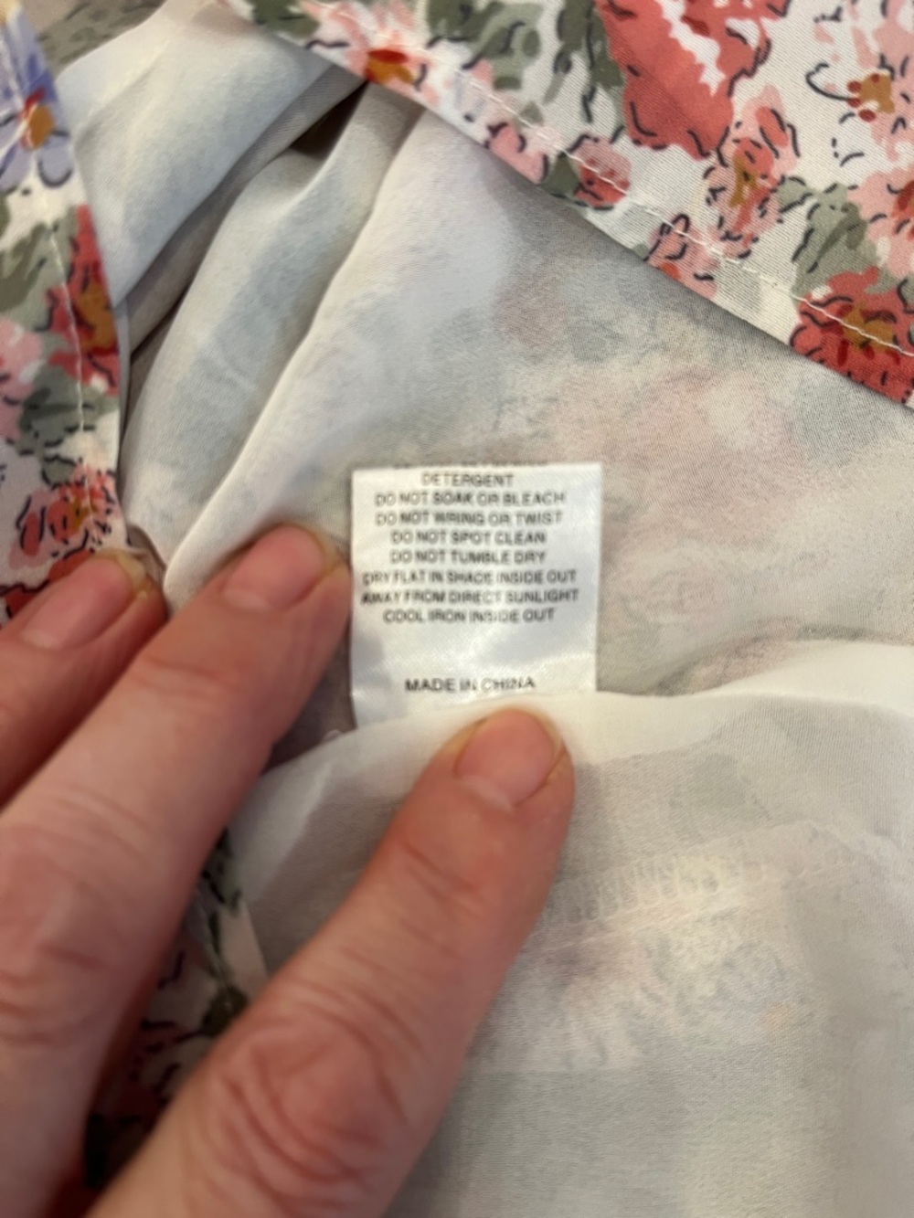 Sabo Floral Puff-Sleeve Mini Dress Cream Rose Green Purple designed in Australia - Picture 13 of 13